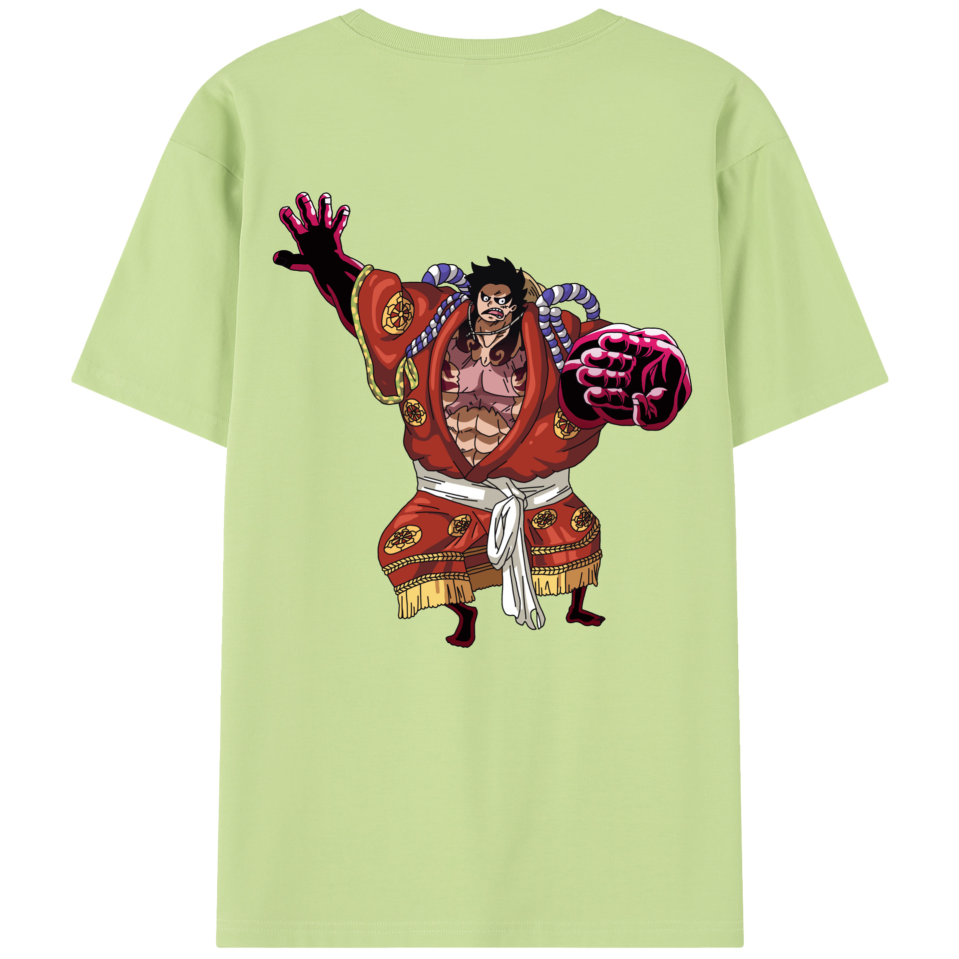 ワンピース モンキー・D・ルフィ ONE PIECE Monkey D. Luffy 綿100％半袖Tシャツ（背面プリント）
